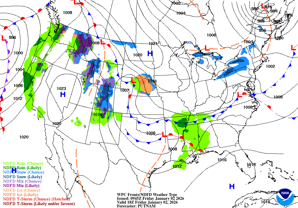 Temps in a wide-range across the Heartland; for most, weather generally tranquil for the season